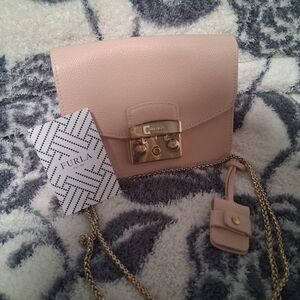 Furla Pink Leather Crossbody Bag